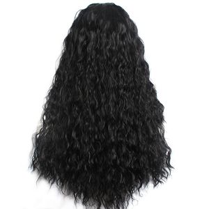 Super haute qualité non transformés perruque avant de lacet de cheveux humains bouclés perruque de cheveux brésiliens cheveux noirs expédition rapide