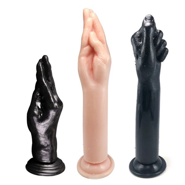 Súper enorme simulación puño consolador mano toque punto G anal enchufe masturbación vaginal TPE ventosa juguetes sexuales para pareja unisex gay Y201118
