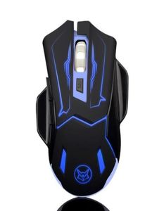 Super Ice Fox USB Mouse de jeu sans fil rechargeable avec rétro-éclairage Q5 Gamer silencieux 6D Souris optique pour ordinateur de bureau PC ordinateur