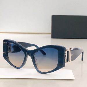 Gafas de sol con montura súper grande para mujer, gafas con montura irregular a la moda, gafas de fotografía callejera, gafas de escenario T de alta calidad BB0287S