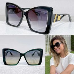 Super groot frame dames designer cat eye zonnebril 6141 Mode acetaatvezel masker zonnebril uitgeholde benen voor dames vakantie reizen UV-bestendige bril