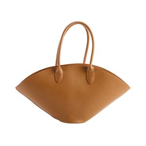 Super grand sac à bandoulière en cuir PU de haute qualité simple mode lingot sac à main pour femme marron panier ouvert poche fond rond seau Pochette