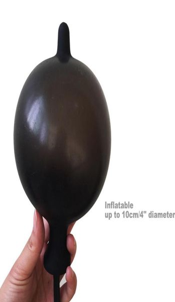 Tapón anal inflable súper grande 10 cm 4 pulgadas Enorme esparcidor de ano Ampliador Intruso Juguete sexual de silicona Tapones para los glúteos Punto G masculino Explor4240994