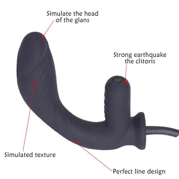 Vibrador anal inflable súper grande enorme grande tapón anal tope enchufes expandibles de la bomba de coño consolador de vibrio