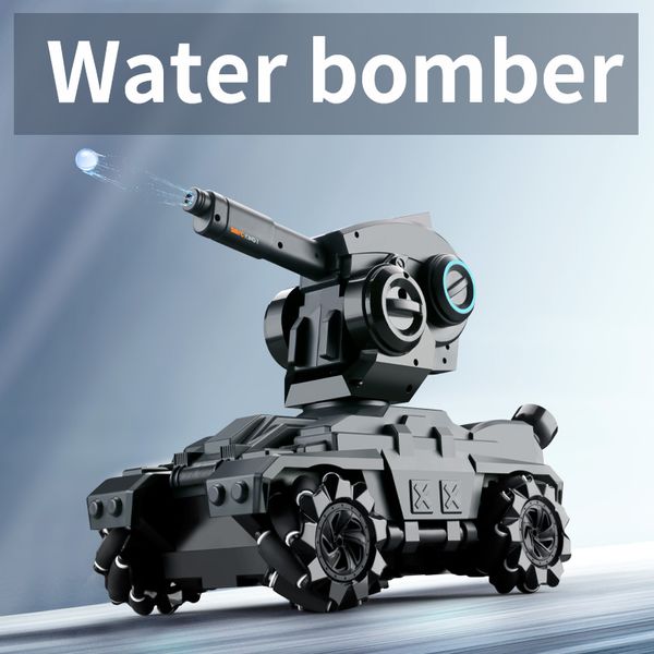 Super grande RC tanque bombardero de agua lanzamiento de batalla a campo traviesa seguimiento vehículo de Control remoto pistola de agua tanque Hobby juguetes para niños