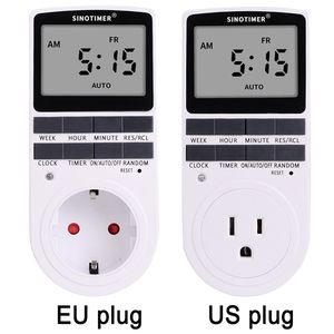 Súper LCD Pantalla Digital Semanal Programable Pared eléctrica Enchufe de enchufe Temporizador Interruptor Interruptor Tiempo de salida Reloj de tiempo 220V 110V AC