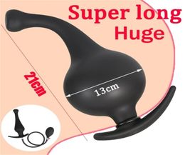 Super long anal plug gonflable immense fest vagin anus extension extension de massage de la prostate dilator toys pour hommes femmes 2205201467475