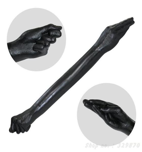 Super Long Fist Dildo 65cm Big Fisting Black Double Endled Sexy Toys for Woman LeSbien conslador Énorme pénis anal3543100