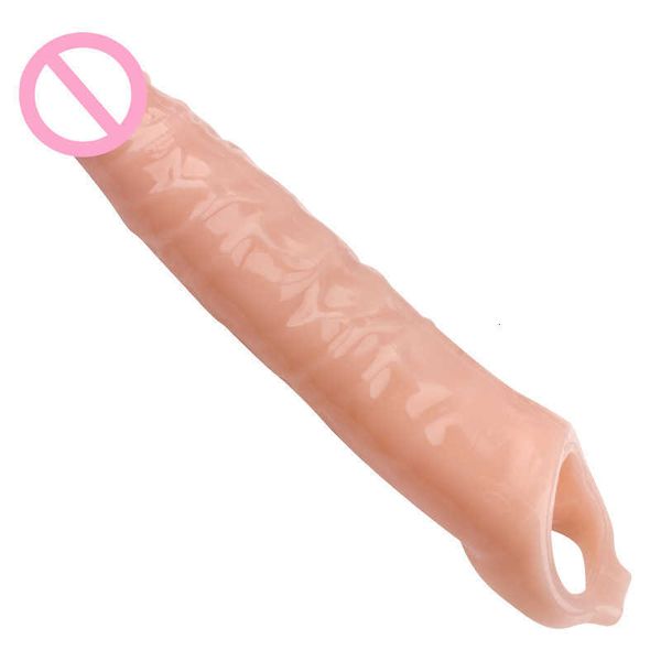 Súper larga gruesa usable pene manga sexo grandes consoladores sólidos agrandamiento extensor bombas Vagina estimulador ventosa juguetes anillo para pene