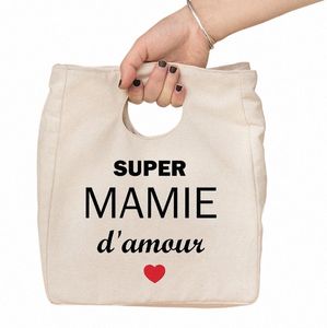 super mamie print patroon koelere lunchzak draagbaar geïsoleerd canvas bento tote thermische picknick voedselopslag zakje cadeau voor mamie v7jh#