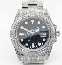 Super heren Asia Luxury Classic JVS Factory 904L Diamond Crested Bezel Diamond Blue Turquoise Platinum Dia / Dia automatisch saffierkristal 3135 ristwatches