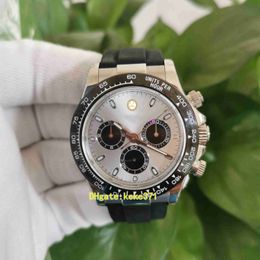 Super hombres Relojes de pulsera 116519 40 mm BPF ETA 4130 Movimiento Acero inoxidable Esfera gris Cronógrafo Trabajo Correa de caucho natural Reloj mecánico automático para hombre Mr Watches.