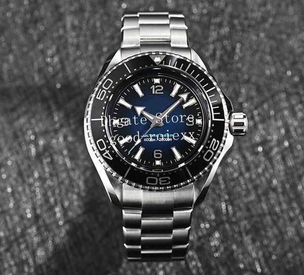 Super Mens SBF Relojes Impermeable 6000m Reloj Hombres Automático Cal.8912 LumiNova 45.5mm Azul Negro Liquidmetal Cerámica Bisel Titanio Océano VSF Relojes de pulsera de buceo