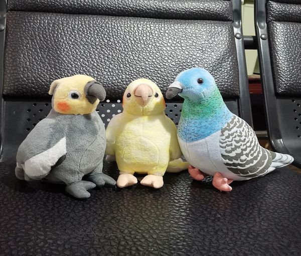 Super Mini Cockatiel juguetes de peluche suave vida real loro animales de peluche juguete Reastic pájaros muñecos de peluche regalos para niños Y2007233534260