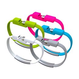 Wearable Super Mini Micro USB Data Sync Charger Cables Band Cord Pols Armband Voor Android Cell Phones 100 Stks Groothandel