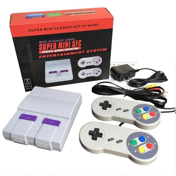 Super Mini consola de juegos retro con controladores duales Salida de TV HD clásica Reproductores de videojuegos para el hogar Sistema de juegos incorporado de 94 bits para SFC SNES NES NUEVO