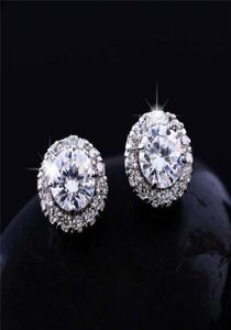 Super nieuwe aankomst vrienden 18k wit goud vergulde studs oordingen grote diamant oorbellen voor vrouwen zirkon oorbellen6931546