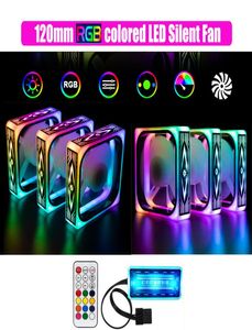 Super nieuwe stille RGB Sync 120 mm LED -ventilator PC -koeler Fansnelheid Aangepast mooie LED multimodes 12 cm Case RGB Cooler8932061