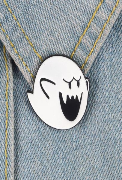 Super Pins Boo Broches Insignias Alfileres de esmalte duro Mochila Bolsa Sombrero Chaquetas de cuero Accesorio de moda Super White Ghost Bros Regalos Fa7065830