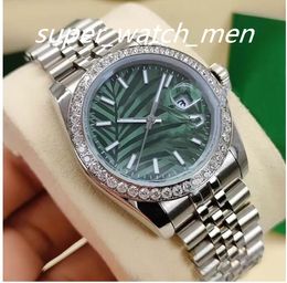 Super Qualité 36mm Mode Femmes Mouvement Automatique Montre 2813 Mécanique Or Bracelet En Acier Inoxydable Femmes Montres Palmiers Feuilles Cadran Datejust Lady Montres-Bracelets