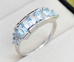 Super kwaliteit Aquamarine 6x4 mm Octagon vorm natuurlijke edelsteen 925 Sterling Sier handgemaakte ring door exporteur en leverancier