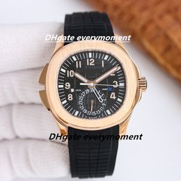 Montres pour hommes de super qualité 5164A montre mécanique automatique à double fuseau horaire 40,8 mm cal.324 PPF fabriquée en usine saphir en acier inoxydable montre étanche bracelet en caoutchouc