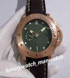 Super Quality Men Bekijk Bronzo complete set groene wijzerplaat kleine seconden 47 mm heren p transparant back Asia automatisch mechanisch watche3261698