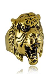 Punk Rock Mens Mentiers Punk Rock Anneaux Vintage Gothic Skeleton Silver Jewelry 18K Gold Tiger Tiger Skull Ring Men Us Size KKA197064632