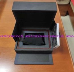 Súper calidad Top Luxury Watch Negro Original Box Documentos Hombres Mensas Cajas de madera Cajas Relojes Cuero para Box1022331