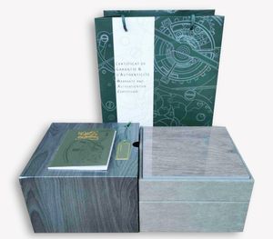 Super Quality Top Luxury Watch boxes Square para relojes Box Whit Booklet Card And Papers En inglés Bolso negro viene con bolsa de regalo 01