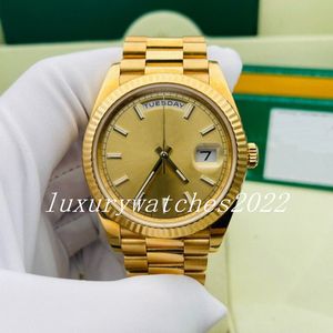 Montre de qualité supérieure 41 mm President V5 Version Or jaune 18 carats 2813 Mouvement en acier inoxydable 904l Montre-bracelet lumineuse pour homme mécanique automatique NF Maker