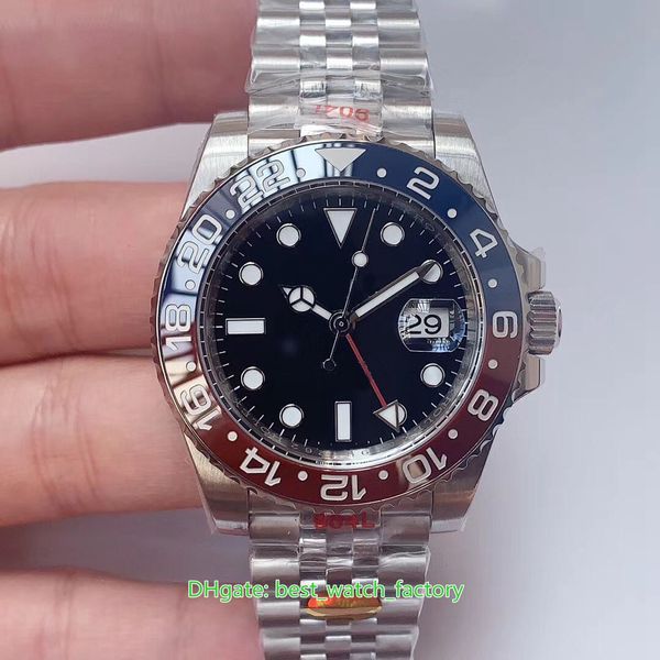 Relojes de calidad superior N Factory CAL.3285 Movimiento 40 mm GMT 126710 126710BLRO Pepsi Basel World 904 Acero Mecánico Automático Reloj para hombre Relojes de pulsera para hombre