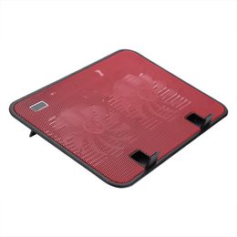 Freeshipping Super Quiet Laptop Cooler Cooling Pad Base USB 2 Fans Stand Fans voor 10 "tot 14" Notebook