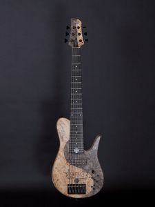 Super Rare FOD Buckeye Burl Yin Yang Imperial 6 Elite Guitare basse électrique Manche traversant, corps en frêne, manche en érable, matériel noir