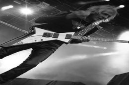 Super zeldzame Hamer Gt Glenn Tipton Judas Priest White Cream Explorer electirc gitaar Khaler Tremolo Bridge Copy Emg Picups Black 8549221