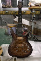 Super zeldzame privévoorraad Paul Reed Brown gewatteerd esdoorn top elektrische gitaar abalone vogels inlay 2 humbucker pick -ups adelaar logo He2689808