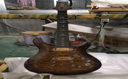 Super zeldzame privévoorraad Paul Reed Brown gewatteerd Maple Top Elektrische gitaar Abalone Birds Inlay 2 Humbucker Pickups Eagle Logo He2559116