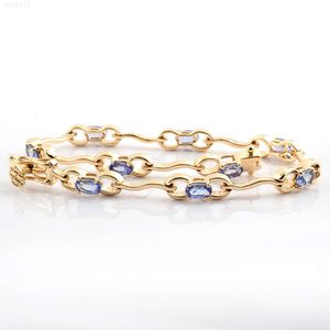 Super Vente Prix d'usine en mouvement rapide Charmante Bracelettes de tanzanite en or jaune 14K