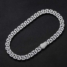 Super septembre personnalisé S Sier Moissanite Baguette lien cubain Miami bijoux glacé Hip Hop diamant chaîne en or collier en gros