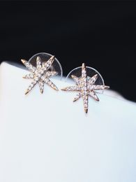 Super glanzend glinsterend! Ins Mode Designer Sweet Cute Star Luxe Diamanten Stud Oorbellen Voor Vrouw Meisjes S925 Silver Pin