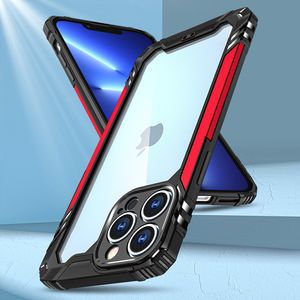 Étuis de téléphone super résistants aux chocs pour iPhone 13 pro max 12 11 xr xmax 7 8 plus Étui de téléphone portable 3 en 1 anti-chute avec décoration de barre en aluminium B.