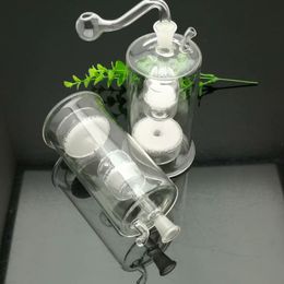 Bouilloire à cigarettes en verre avec filtre à double noyau de sable super-silencieux Gros Bongs Tuyaux de brûleur à mazout Tuyaux d'eau Tuyaux en verre Plates-formes pétrolières Fumer Fre