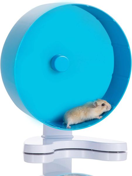 Rueda de hámster súper silenciosa de Zoupgmrhs, 8.5 pulgadas rueda de ejercicio de animales pequeños, rueda de chinchilla con soporte estable, azul