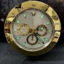 Reloj de pared de lujo súper silencioso Metal Metal Moder Moder Watch Watch Home Acero inoxidable Reloj, la fecha funcionará DHL88