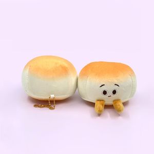 Algodón súper suave de 4 pulgadas Mantou descompresión elástica peluche muñeca de juguete llave de muñeca de muñeca colgante de muñecas