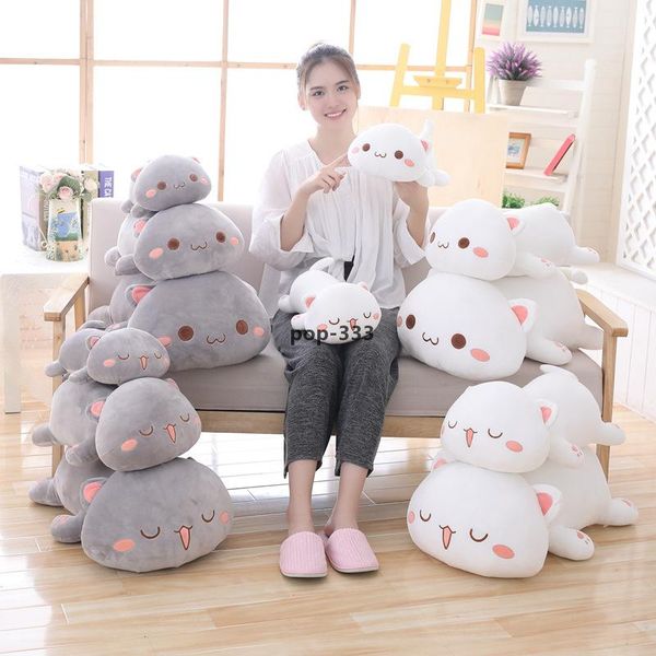 Oreiller peluche de poupée de chat cuddly super doux pour accompagner dormir sur le rag