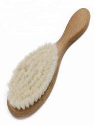Cepillo de barrido de pelo de cerdas de cabra súper suave mango de madera ovalado cepillo de polvo de barbero para herramienta de Limpieza del cabello roto peine de barba para hombres 8935687