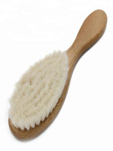 Brosse de balayage de cheveux en poils de chèvre super doux, manche en bois ovale, brosse à poussière de barbier pour outil de nettoyage de cheveux cassés, peigne à barbe pour hommes 8935687