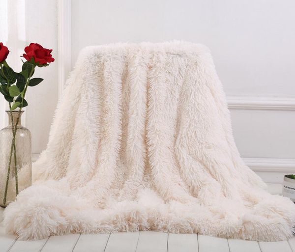 Super doux long Shaggy chaud en peluche panneau couverture Soffte nuage jeter Qulit confortable fausse fourrure couvre-lit couvertures de voyage décor décor à la maison 12 couleurs