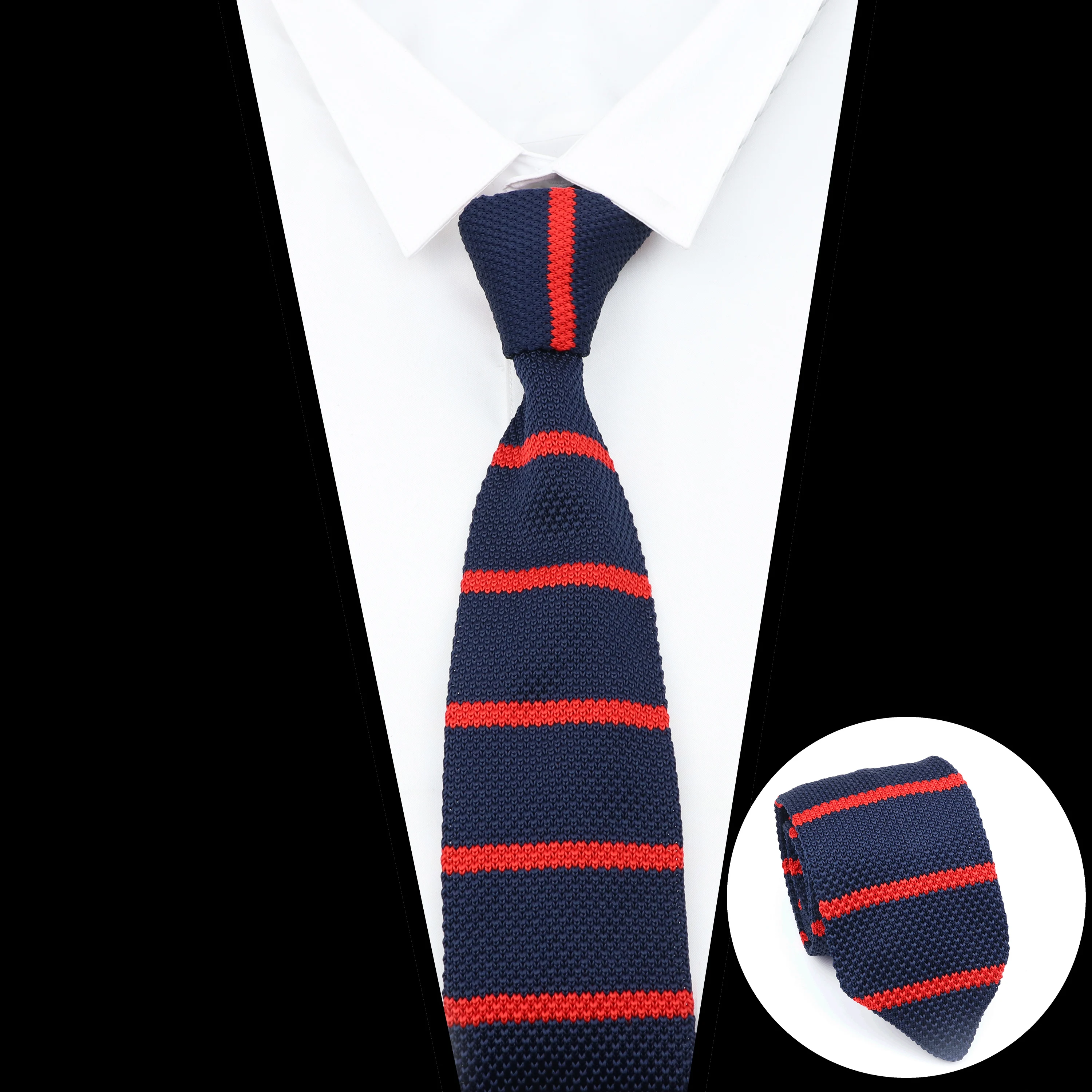 Super Soft Men's Sticked Tie Solid Colorful Print Floral Flower 7cm Knit Varm nacke för män Normal Gift Woven Daily Wear Cravat